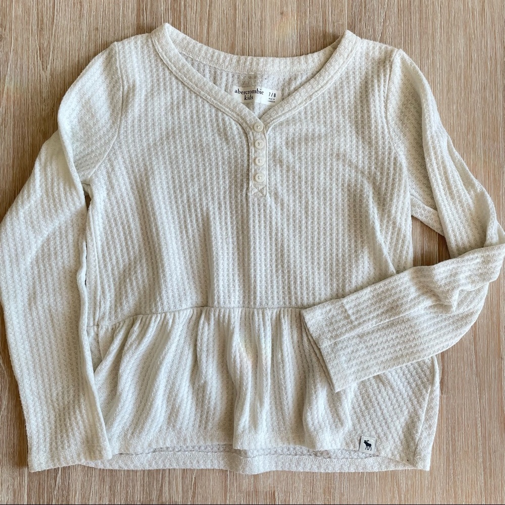 Abercrombie Girls Peplum Waffle Shirt Size 7/8
